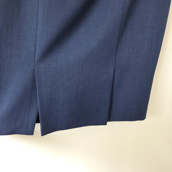 Vintage Evan Picone Pencil Skirt Navy Blue Chambray Professional Preppy Office 6 - Picture 8 of 10